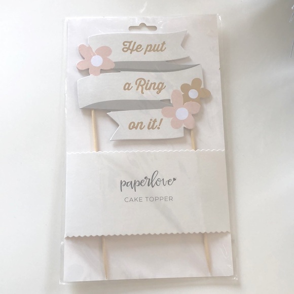 Engagement Cake Topper and Banner Set - Picture 2 of 4